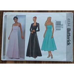 6534 Butterick SEWING Pattern Miss Lined Flared Dress Formal Evening Prom-6,8,10